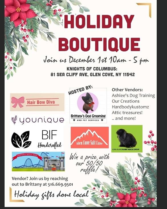 Brittany's Dog Grooming Holiday Boutique Fundraiser for Long Island Rabbit Rescue Group